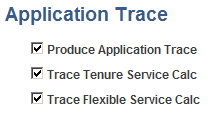 Application Trace page