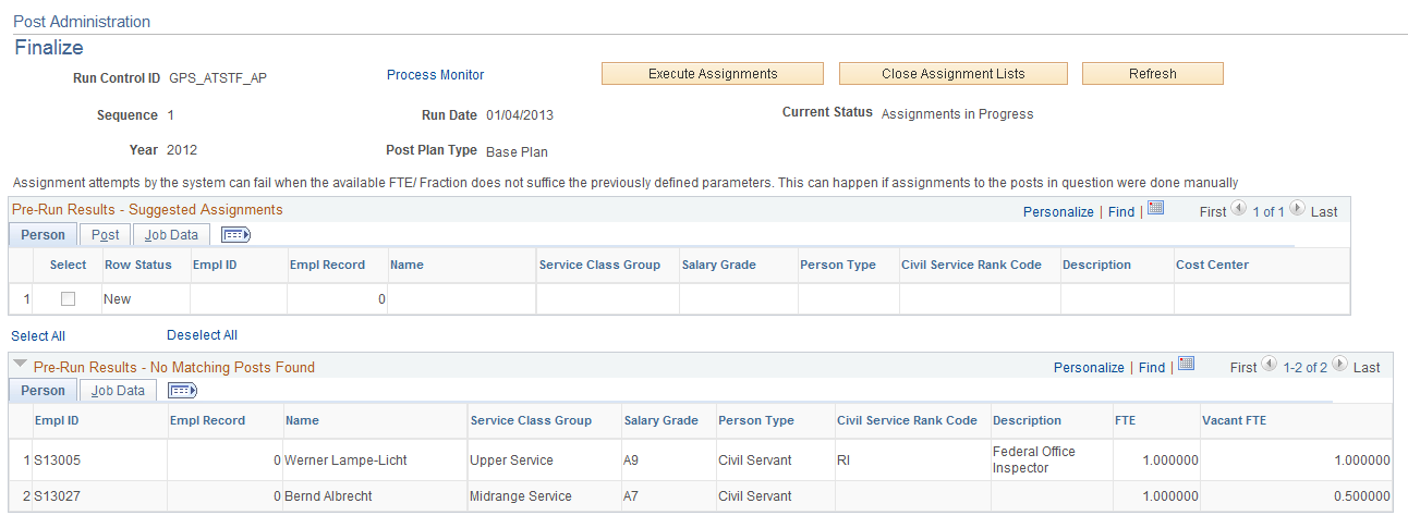 Post Administration - Finalize page