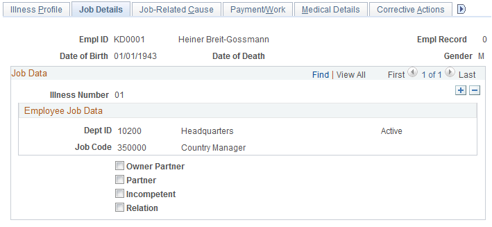 Job Details page
