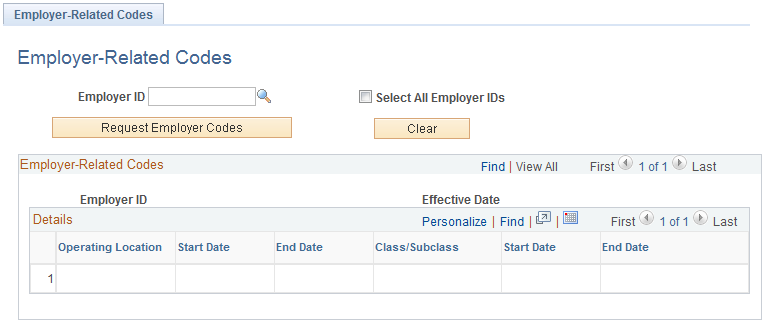 Employer-Related Codes page
