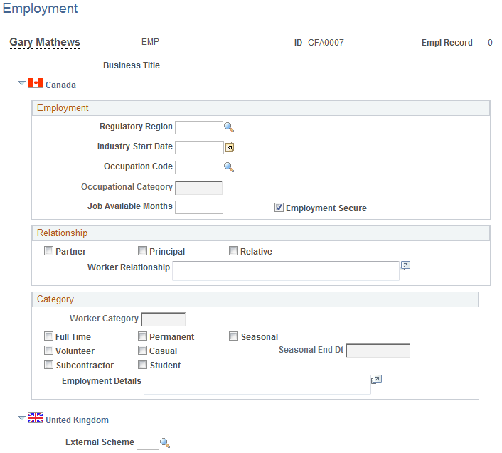 Employment page