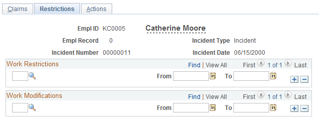 Restrictions page