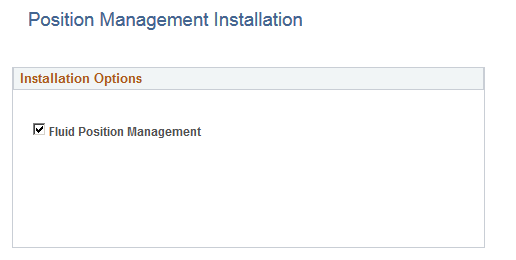 Position Management Installation page