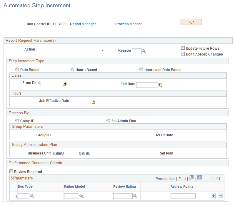 Automated Step Increment page