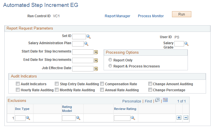 Automated Step Increment EG page