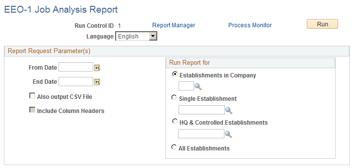 EEO-1 Job Analysis Report page