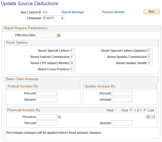 Update Source Deductions page