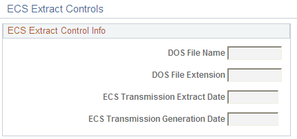 ECS Extract Controls page