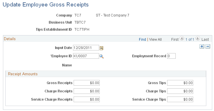 Update Employee Gross Receipts page
