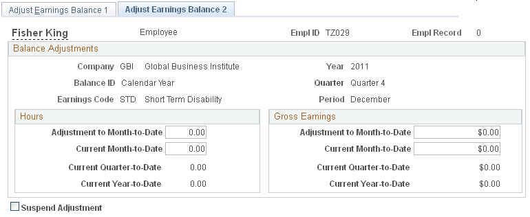 Adjust Earnings Balance 2 page