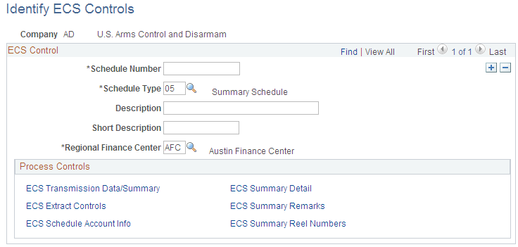Identify ECS Controls page