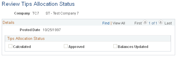 Review Tips Allocation Status page