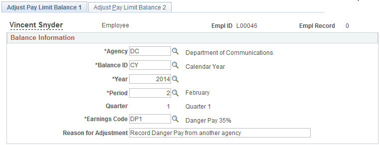 Adjust Pay Limit Balance 1 page