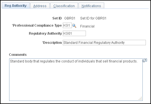 Reg Authority page
