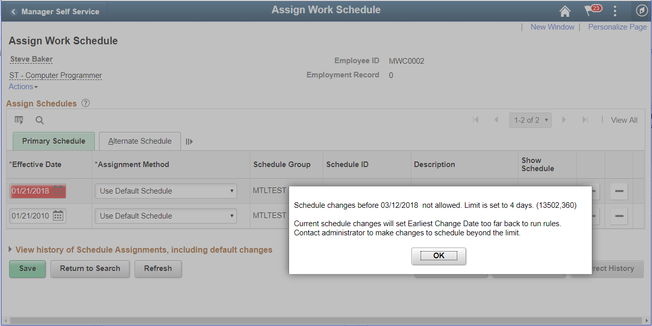 Assign Work Schedule_Change Limit error