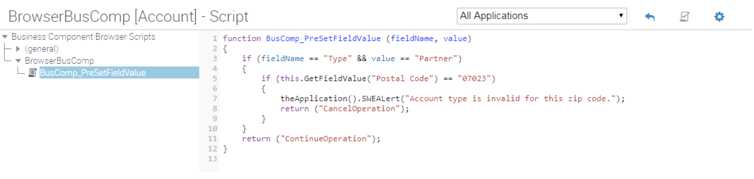 Example of Browser Script to Validate a Field