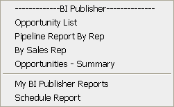The Reports Menu in the High-Interactivity Client