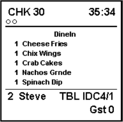 This figure shows a sample image of the chit with order type and guest count layout.