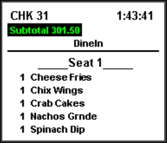 This figure shows a sample image of the DOM 2 with seat number chit layout.