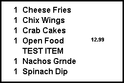 This figure shows a sample image of the items only chit layout.