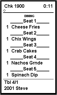 This figure shows a sample image of the chit with seat separators and order type layout.