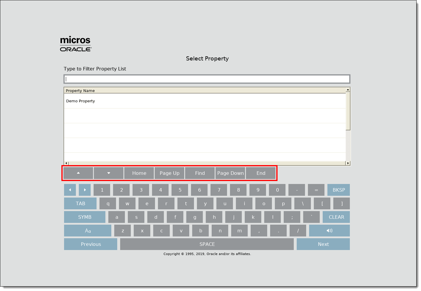 This figure shows the CAL Select Property search window.