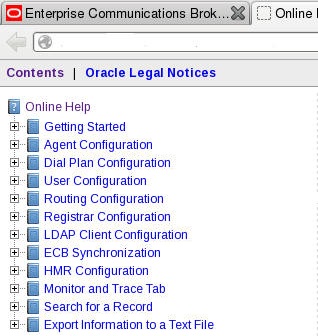 This screen capture shows a typical example of an online Help system Table of Contents.