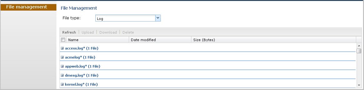This screen captgure shows the Log File Management dialog. This screen captgure shows the Log File Management dialog.