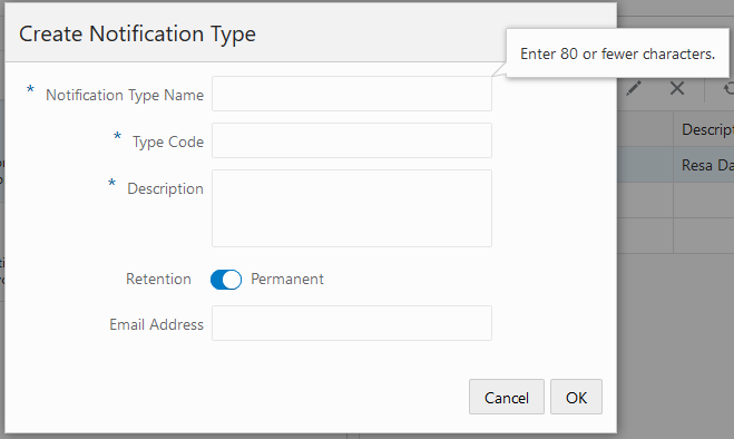 Create Notification Type Details