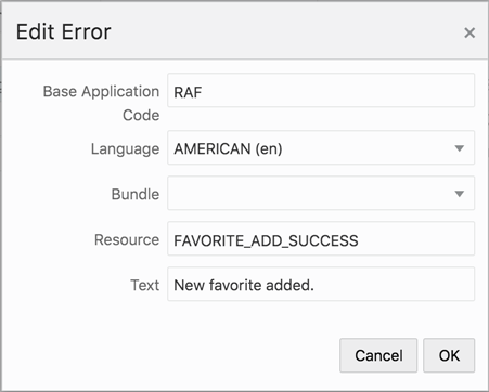 Edit Error Dialog
