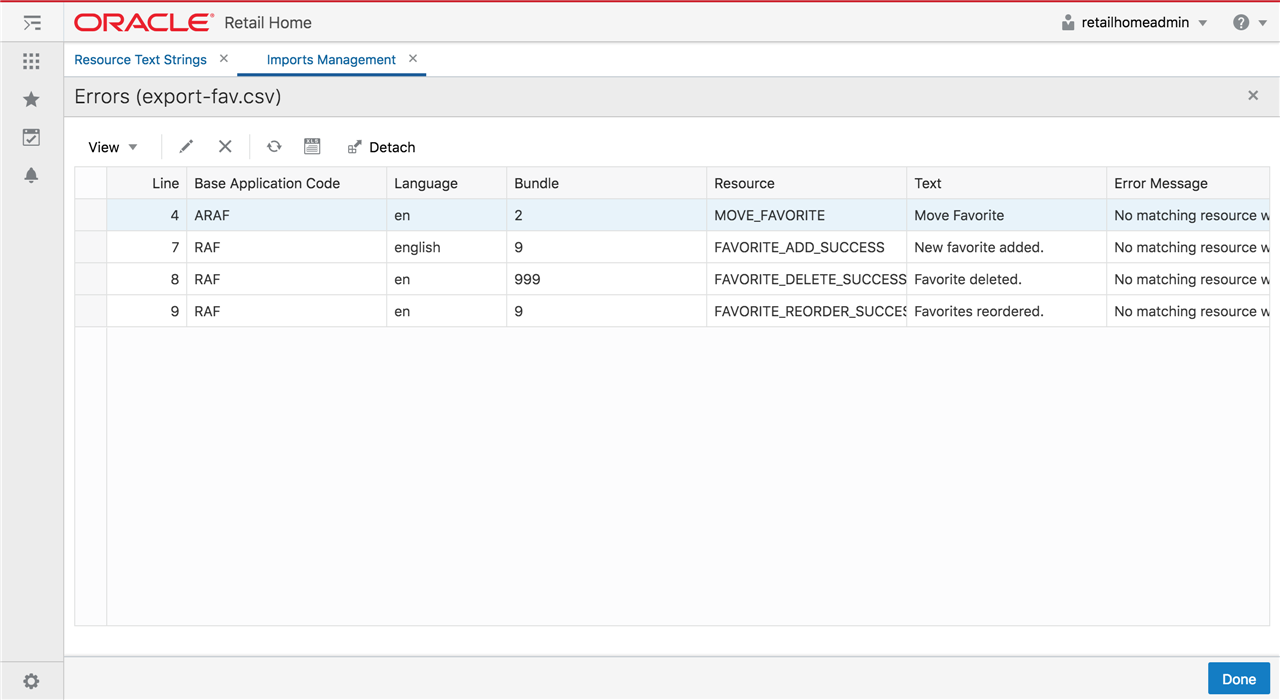 View Errors Page