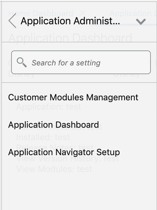 Application Dashboard Page Link