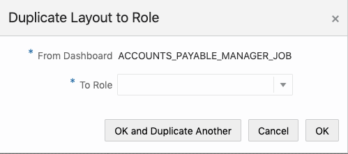 Duplicate Layout to Role Dialog Box