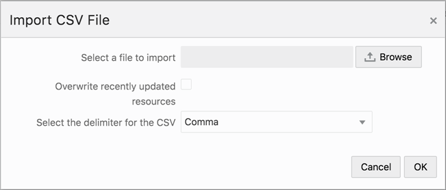 Import CSV File Dialog