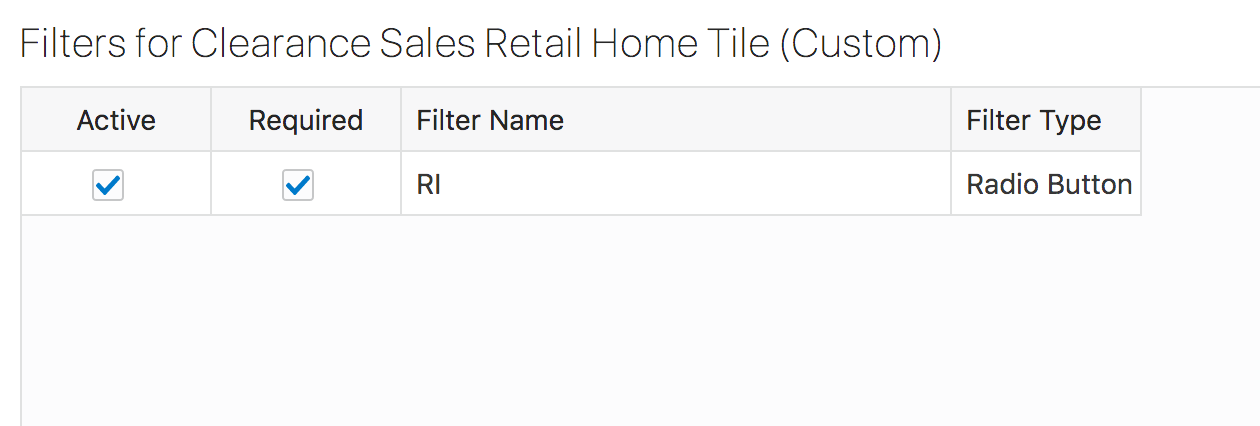 Selecting Filters for a Tile