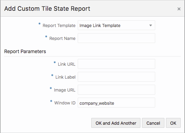 Add Customer Tile State Report Parameters