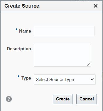 Create Source dialog
