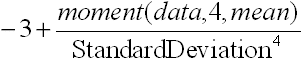 eq of kurtosis