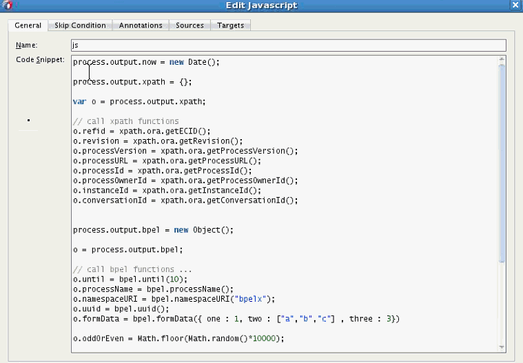 「Javascriptの編集」ダイアログ