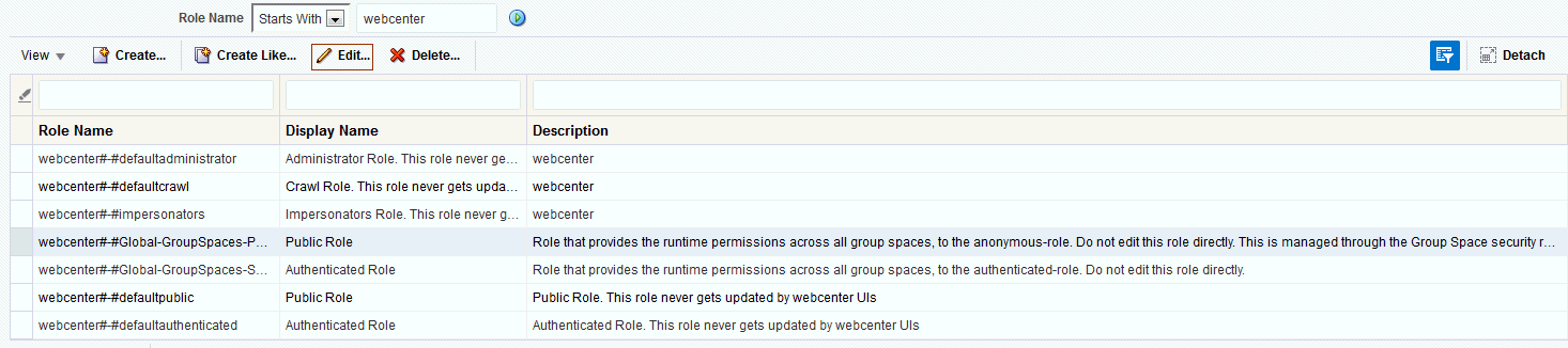 ロール名の検索結果