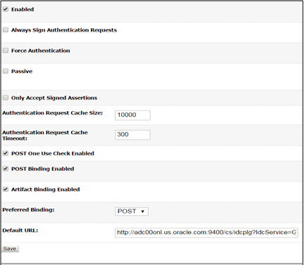 この画像は、「SAML 2.0サービス・プロバイダ」ページを示しています。