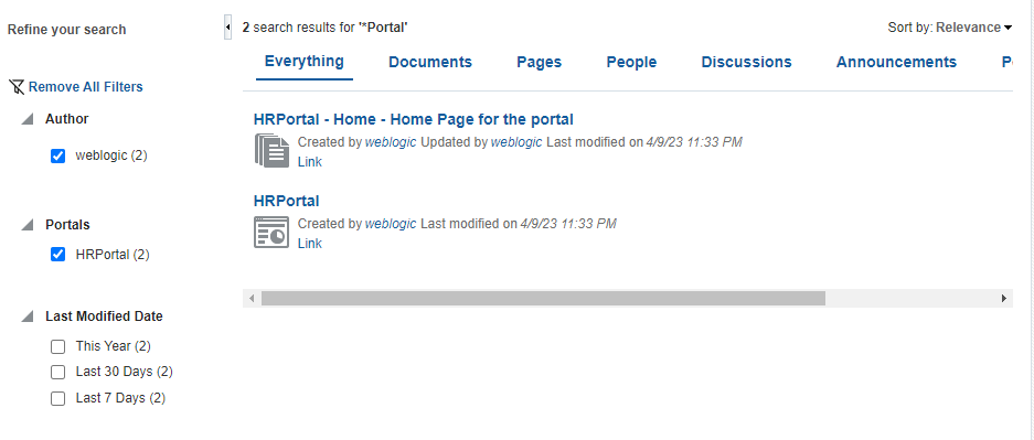 このイメージは、「ポータル」ページでの保存済検索を示しています。