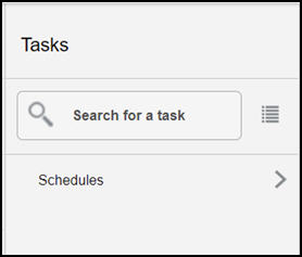 Tasks Menu