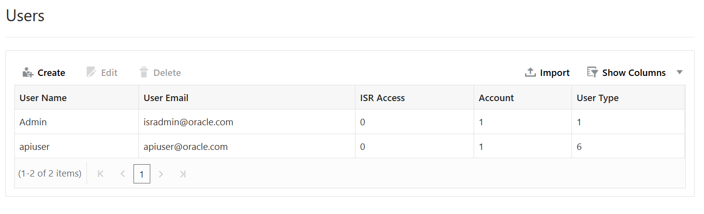 This screenshot shows the Users page. This screenshot shows the Users page.
