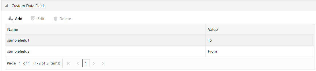 This screenshot shows the Recording Details Custom Data page.