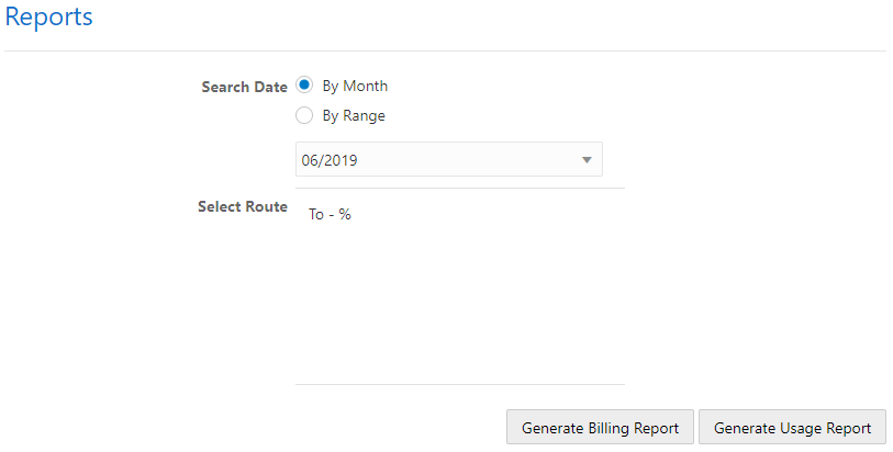 This screenshot shows the reports page.