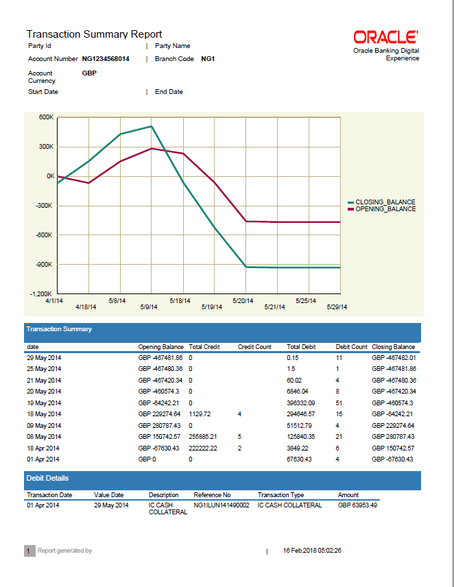 Transaction Summary Generated report