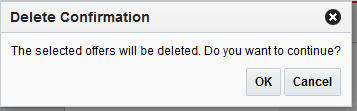 Promotion Delete Confirmation dialog