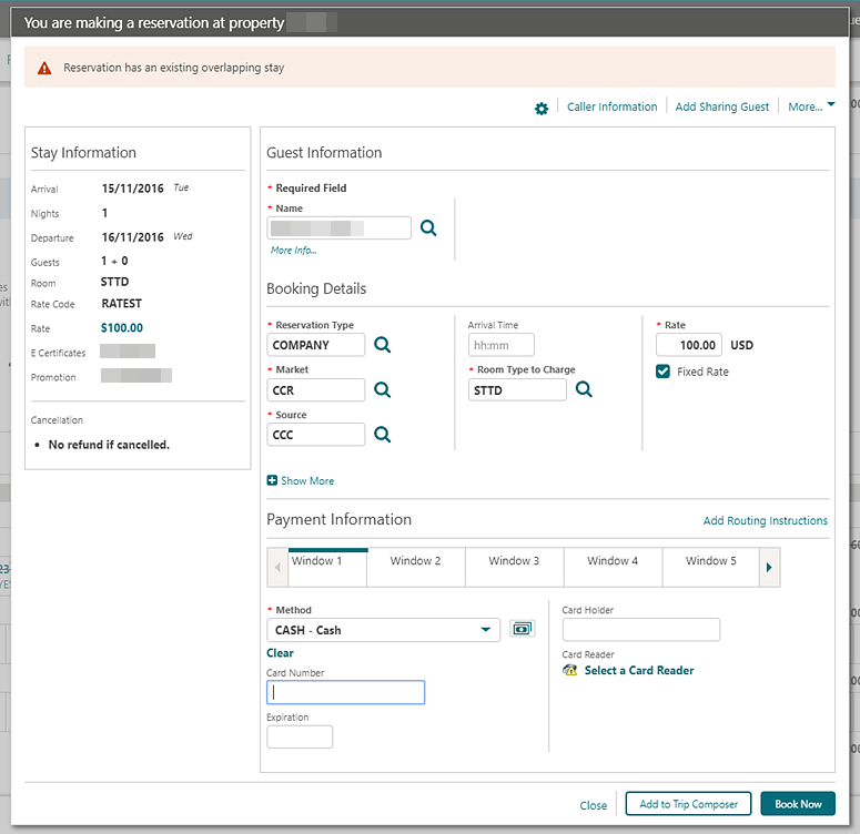 This image shows the detailed Look to Book sales screen