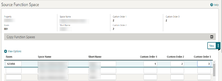 This image shows the Source Function Space details screen